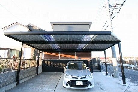 愛知県日進市カーポート施工例、変形敷地 愛知県日進市変形カーポート施工例