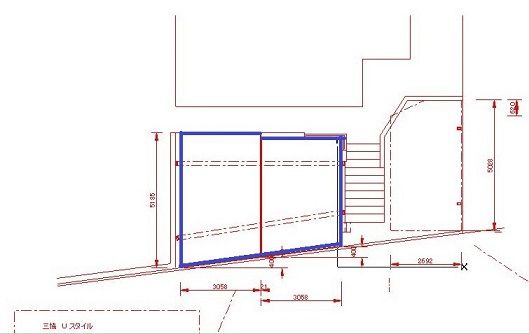 愛知県 三協Uスタイル斜め加工 図面
