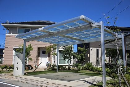 名古屋市　カーポート工事　施工例　三協Uスタイル梁延長