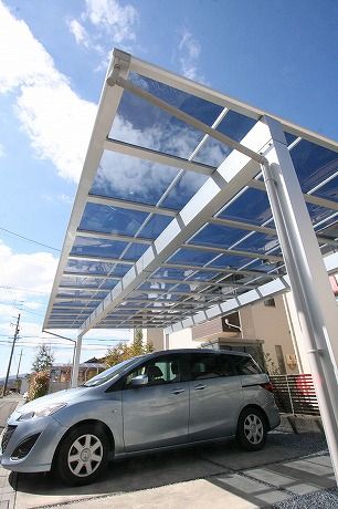 愛知県カーポート工事施工例 YKK エフルージュ３台用