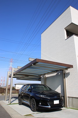 日進市　カーポート　三協Uスタイルアゼスト　吊り下げ
